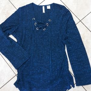 NEW CHENAULT WOMEN'S TUNIC TOP BLUE